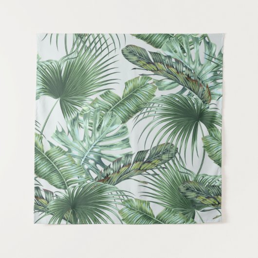 Tropical palm leaves, monstera, banana leaf, jungl wandkleed (Voorkant)