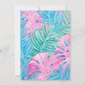 Tropical Palm Leaves Neon vrijgezellenfeest Kaart (Achterkant)