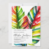 Tropical Palm Leaves Retirement Party Invitation   Kaart (Voorkant)
