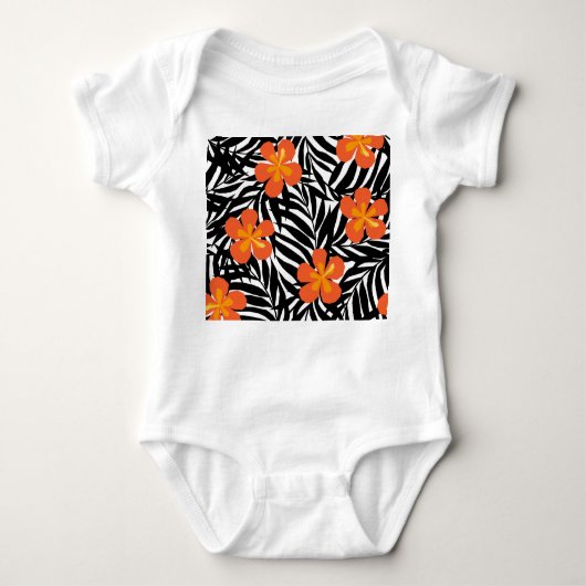 Tropical palm leaves, vintage applique style. romper (Voorkant)
