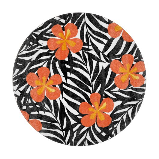 Tropical palm leaves, vintage applique style. snijplank (Voorkant)