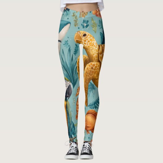 Tropical Palm Leggings (Voorkant)