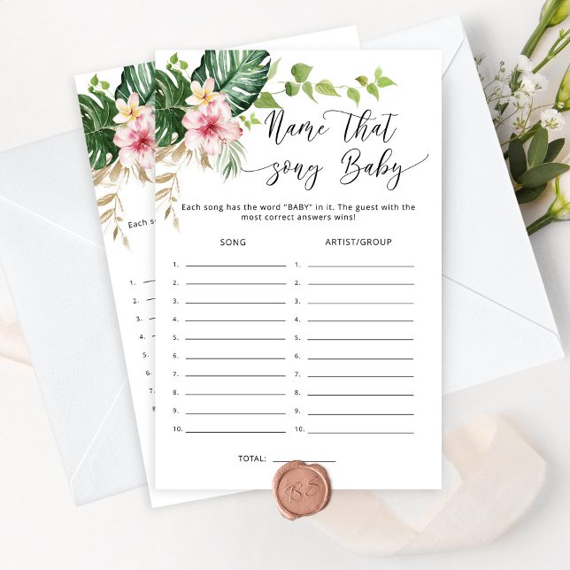 Tropical palm meisje douche naam dat nummer baby s (Creator heeft geüpload)