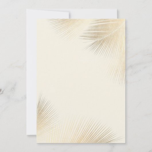 Tropical Palm Modern Wedding   Kaart (Achterkant)