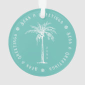 Tropical Palm Seas & Greetings Christmas Photo Ornament (achterkant)