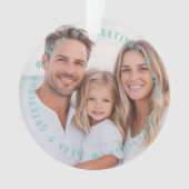 Tropical Palm Seas & Greetings Christmas Photo Ornament (voorkant)