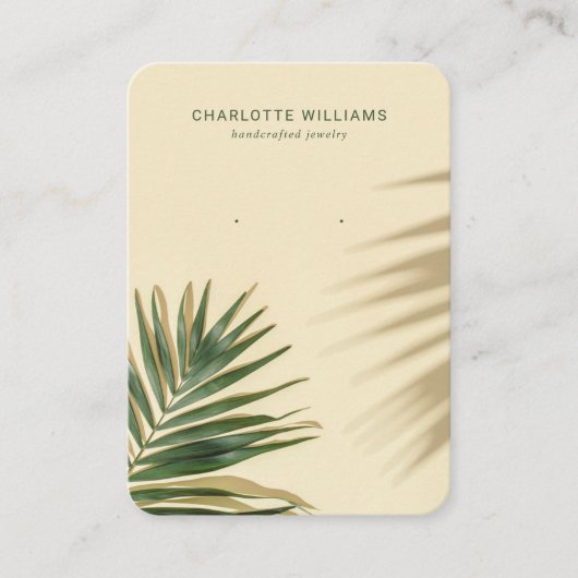 Tropical Palm Shadow Jewelry Display Kaart Visitekaartje (Voorkant)