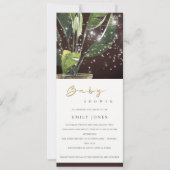 TROPICAL PALM STARRY MASON JAR LIGHTS BABY SHOWER KAART (Voorkant)