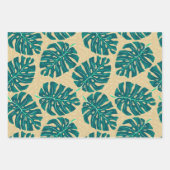 Tropical Palm Teal Beige Inpakpapier Vel (Voorkant 2)