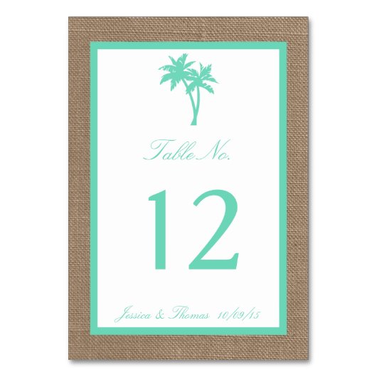 Tropical Palm Tree Beach Wedding Collectie Kaart (Voorkant)