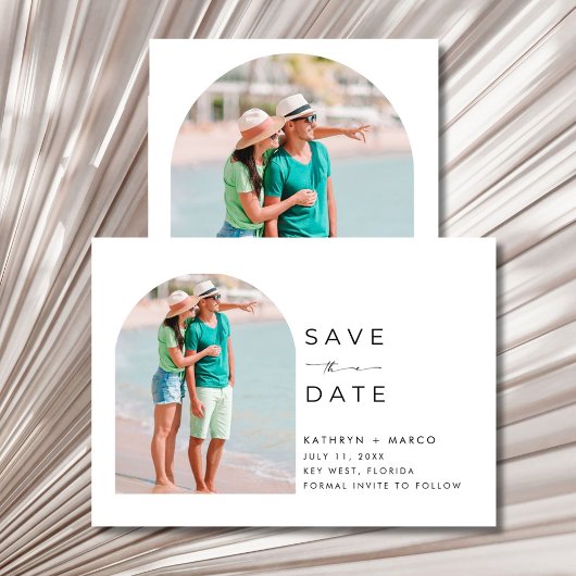 Tropical Palm Tree Beach Wedding  Save The Date