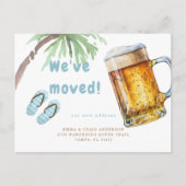 Tropical Palm Tree Beer Mok We hebben verhuisd Briefkaart (Voorkant)