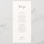 Tropical Palm Tree Bruiloft Menu en Dank u (Achterkant)