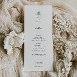 Tropical Palm Tree Bruiloft Menu en Dank u<br><div class="desc">Tropische Waterverf Palm Tree,  huwelijksmenu en bedankkaart. Functies,  moderne zwarte typografie met 3 gangen menu op de voorkant en bedankje bericht op de achterkant.</div>