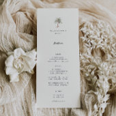 Tropical Palm Tree Bruiloft Menu en Dank u