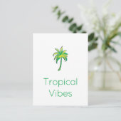 Tropical palm tree card  briefkaart (Staand voorkant)