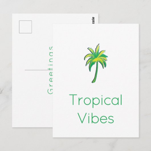 Tropical palm tree card  briefkaart (Voorkant / Achterkant)