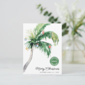 Tropical Palm Tree Coastal Business Logo Christmas Feestdagenkaart (Staand voorkant)