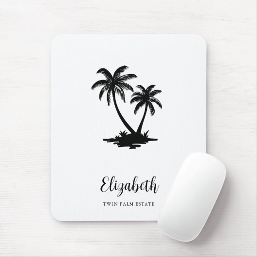 Tropical Palm Tree Coastal Personalized Muismat (Met muis)
