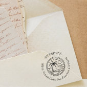 Tropical Palm Tree Custom  Retour Adres Zelfinktende Stempel