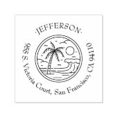 Tropical Palm Tree Custom  Retour Adres Zelfinktende Stempel (Design)