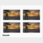 Tropical Palm Tree Gepersonaliseerde wijnlabels Rechthoekige Sticker (Vel)