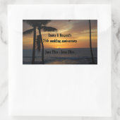 Tropical Palm Tree Gepersonaliseerde wijnlabels Rechthoekige Sticker (Tas)