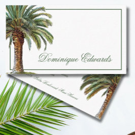 Tropical Palm Tree Green Chic Professional Visitekaartje
