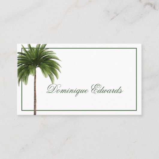 Tropical Palm Tree Green Stijlvolle Professional Visitekaartje (Voorkant)