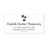 Tropical Palm Tree Home Adres Zelfinktende Stempel (Design)