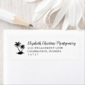 Tropical Palm Tree Home Return Address Etiket (Insitu)
