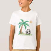 Tropical Palm Tree Low Soccer Ball T-shirt (Voorkant)
