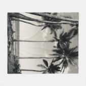 TROPICAL PALM TREE ON THE BEACH FLEECE DEKEN (Voorkant (Horizontaal))