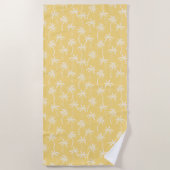 Tropical Palm Tree pattern yellow Strandlaken (Voorkant)