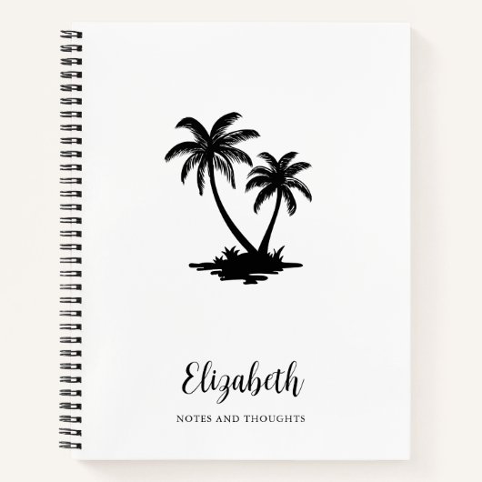 Tropical Palm Tree Personalized Notitieboek (Voorkant)