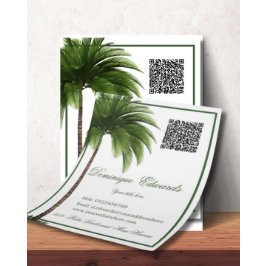 Tropical Palm Tree QR Code Stijlvol Flyer