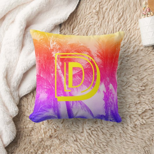 Tropical Palm Tree retro 80's zomervibe kussen (Deken)