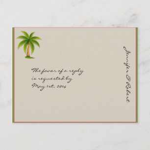 Tropical Palm Tree RSVP-Briefkaart Uitnodiging Briefkaart