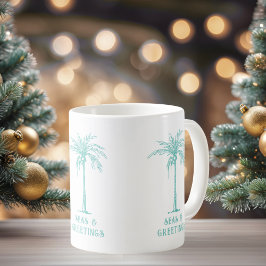 Tropical Palm Tree Seas and Greetings Christmas Koffiemok