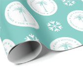 Tropical Palm Tree Seas & Greetings Christmas Cadeaupapier (Rol Hoek)