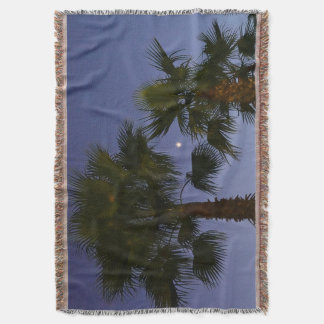 Tropical Palm Tree Wall Art Twilight Coastal Deken