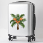 Tropical Palm Tree With Bright Orange Flowers Sticker (Koffer)