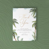 Tropical Palm Trees Aloha Baby shower Gold Script Bedankkaart