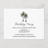 Tropical Palm Trees Beach 30th Birthday Party Uitnodiging Briefkaart (Voorkant)