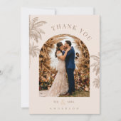 Tropical Palm Trees Beach Destination Wedding Bedankkaart (Voorkant)