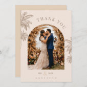 Tropical Palm Trees Beach Destination Wedding Bedankkaart (Voorkant / Achterkant)