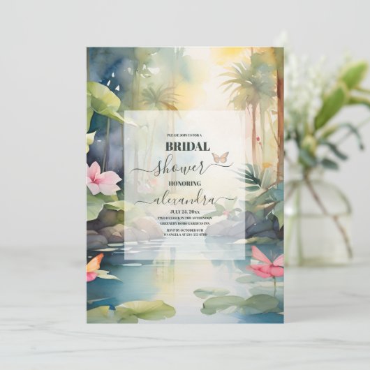 Tropical Palm Trees Beach Vrijgezellenfeest Kaart (Staand voorkant)