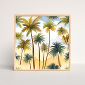 Tropical Palm Trees | Beach Watercolor Painting Poster