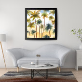 Tropical Palm Trees | Beach Watercolor Painting Poster