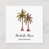 Tropical Palm Trees Boho Elegant Professional Vierkante Visitekaartje (Voorkant)